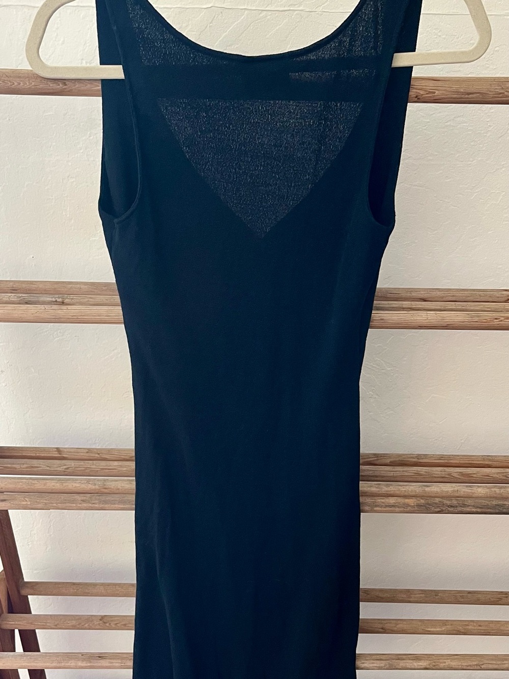 Vintage Michael Stars Black Sleeveless Wrap-Front Midi Dress - Picture 3 of 6